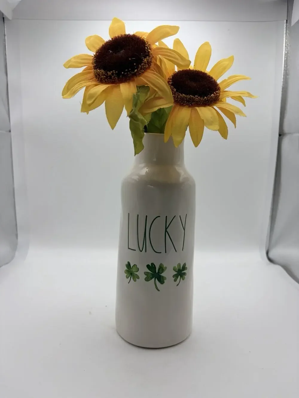 Rae Dunn 12” “LUCKY” Vase Rare St. Patrick's Day.